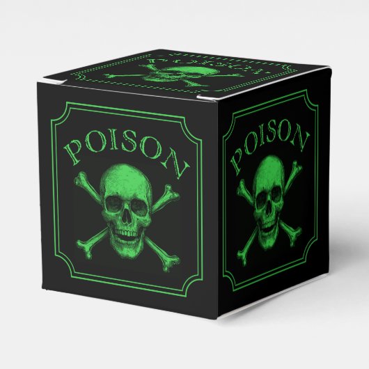 Poison Skull and Crossbones Halloween Design Print Bedankdoosjes (Voorkant Zijde)