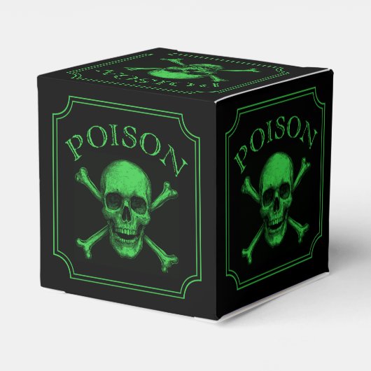 Poison Skull and Crossbones Halloween Design Print Bedankdoosjes (Achterkant)