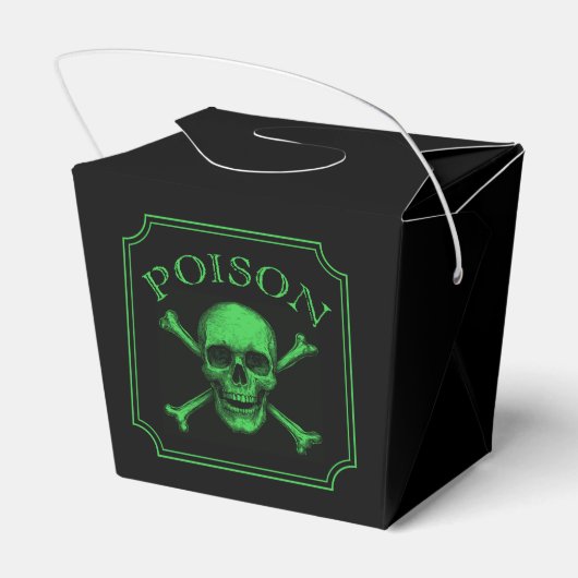 Poison Skull and Crossbones Halloween Design Print Bedankdoosjes (Achterkant)