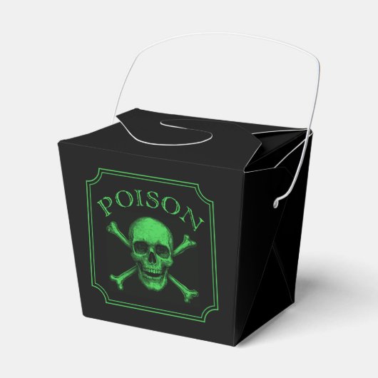 Poison Skull and Crossbones Halloween Design Print Bedankdoosjes (Voorkant Zijde)