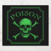 Poison Skull and Crossbones Halloween Design Print Bier Etiket (Enkel label)