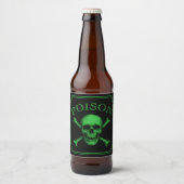 Poison Skull and Crossbones Halloween Design Print Bier Etiket (Voorkant)