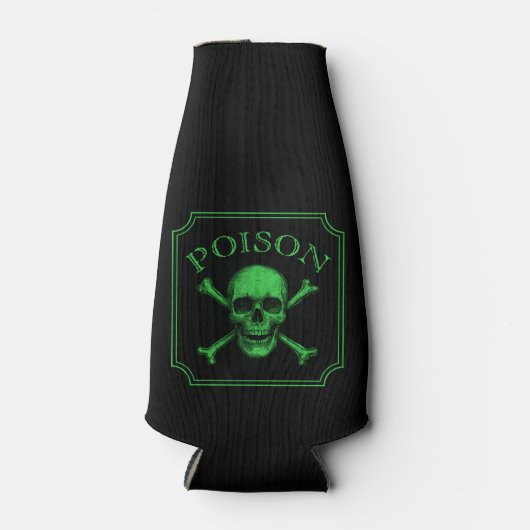 Poison Skull and Crossbones Halloween Design Print Flesjeskoeler (Voorkant)