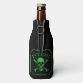 Poison Skull and Crossbones Halloween Design Print Flesjeskoeler (Fles Achterkant)