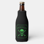 Poison Skull and Crossbones Halloween Design Print Flesjeskoeler (Fles Voorkant)