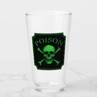 Poison Skull and Crossbones Halloween Design Print Glas