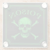 Poison Skull and Crossbones Halloween Design Print Glazen Onderzetter (Achterkant)