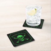 Poison Skull and Crossbones Halloween Design Print Kartonnen Onderzetters (Insitu)
