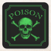 Poison Skull and Crossbones Halloween Design Print Kartonnen Onderzetters (Voorkant)