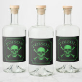 Poison Skull and Crossbones Halloween Design Print Likeurfles Etiket (Flessen)