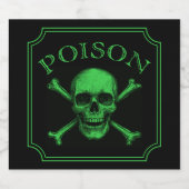 Poison Skull and Crossbones Halloween Design Print Likeurfles Etiket (Enkel label)