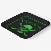Poison Skull and Crossbones Halloween Design Print Papieren Bordje (Gebogen)