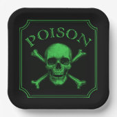 Poison Skull and Crossbones Halloween Design Print Papieren Bordje (Voorkant)