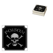Poison Skull and Crossbones Halloween Design Print Rubberstempel (Gestempeld)