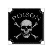 Poison Skull and Crossbones Halloween Design Print Rubberstempel (Afrduk)