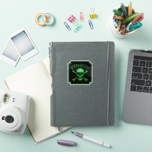 Poison Skull and Crossbones Halloween Design Print Sticker (iPad Cover)
