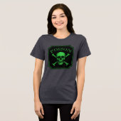 Poison Skull and Crossbones Halloween Design Print Tri-Blend Shirt (Voorkant volledig)