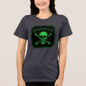 Poison Skull and Crossbones Halloween Design Print Tri-Blend Shirt (Voorkant)
