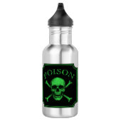 Poison Skull and Crossbones Halloween Design Print Waterfles (Rechts)