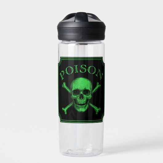 Poison Skull and Crossbones Halloween Design Print Waterfles (Voorkant)