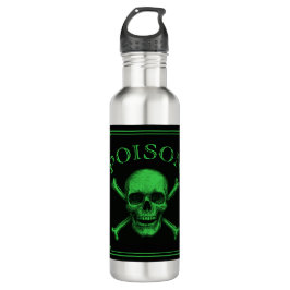 Poison Skull and Crossbones Halloween Design Print Waterfles