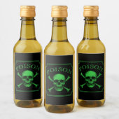 Poison Skull and Crossbones Halloween Design Print Wijn Etiket (Flessen)