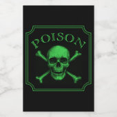 Poison Skull and Crossbones Halloween Design Print Wijn Etiket (Enkel label)