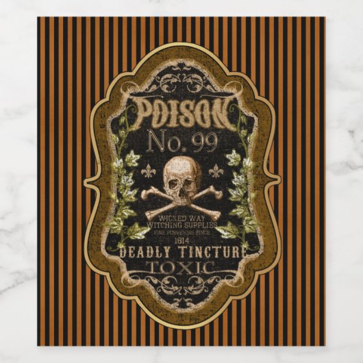 Poison Skull Apothecary Halloween Wijn Etiket (Enkel label)