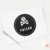 Poison Zwart Wit Schedel Halloween Stickers (Envelop)