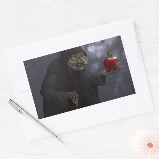 Poisoned appel rechthoekige sticker (Envelop)