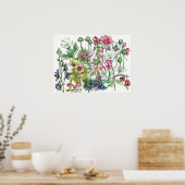 Poisoneus Plant Herbs Waterverf Flowers Poster (Keuken)