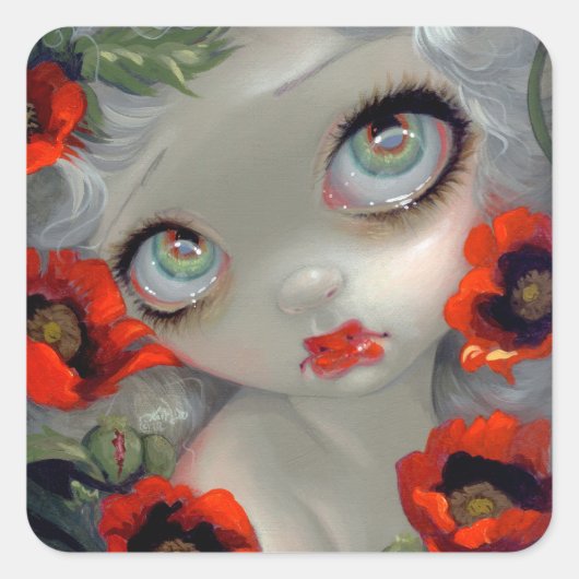"Poisonous Beauties III: Opium Poppy" Sticker (Voorkant)