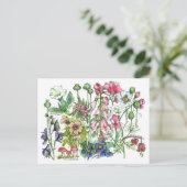 Poisonous Planten Herbs Waterverf Vloertekening Briefkaart (Staand voorkant)