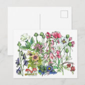 Poisonous Planten Herbs Waterverf Vloertekening Briefkaart (Voorkant / Achterkant)