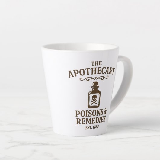 Poisons & Remedies Latte Mug – Apothecary-Style Latte Mok (Rechterhoek)