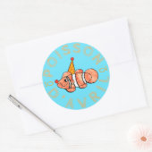 Poisson d'Avril / April Fool's Fish Ronde Sticker (Envelop)