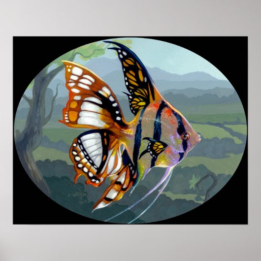 Poissons Volants: Étude I ART PRINT surreal fish (Voorkant)