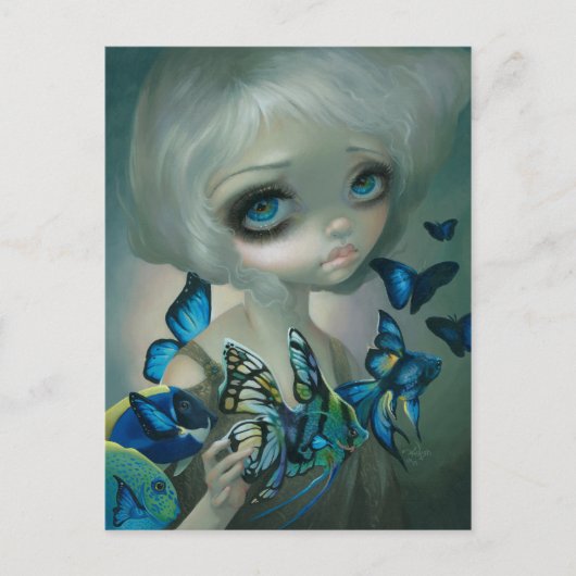 "Poissons Volants:  Les Poissons Bleus" Briefkaart (Voorkant)