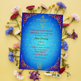 Poite Janeu Upanayanam Hindoe Heilige Draad Blauw  Kaart