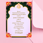 Poite Janeu Upanayanam Hindoe Heilige Draad Blauw Kaart