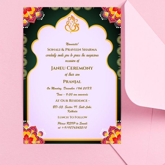 Poite Janeu Upanayanam Hindoe Heilige Draad Blauw  Kaart