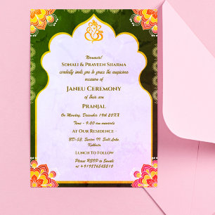 Poite Janeu Upanayanam Hindoe Heilige Draad Blauw  Kaart