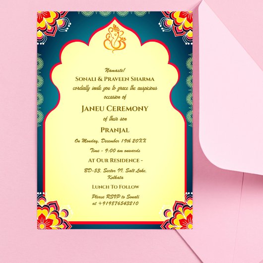 Poite Janeu Upanayanam Hindoe Heilige Draad Blauw  Kaart