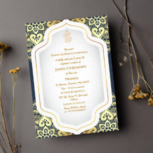 Poite Janeu Upanayanam Hindoe Heilige Draad Blauw  Kaart