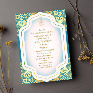 Poite Janeu Upanayanam Hindoe Heilige Draad Blauw  Kaart