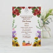 Poite Janeu Upanayanam Hindoe Heilige Draad Bloeme Kaart (Staand voorkant)