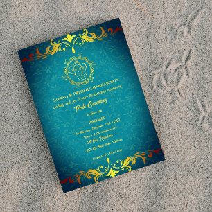 Poite Janeu Upanayanam Hindoe Heilige Draad Bloeme Kaart