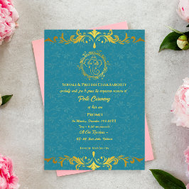 Poite Janeu Upanayanam Hindoe Heilige Draad Bloeme Kaart