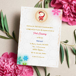 Poite Janeu Upanayanam Hindoe Heilige Draad Bloeme Kaart