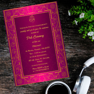 Poite Janeu Upanayanam Hindoe Heilige Draad Bloeme Kaart